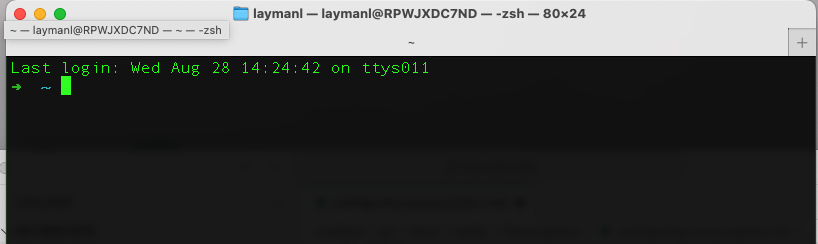 A screen shot of a newly-opened Mac Terminal
