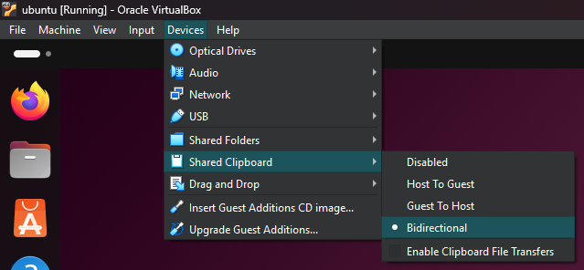 Enabling bidirectional clipboard in VirtualBox