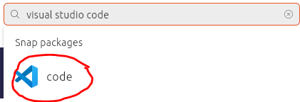 Visual Studio Code search in Ubuntu’s App Center