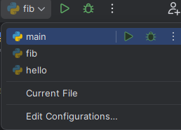 Running from the PyCharm toolbar