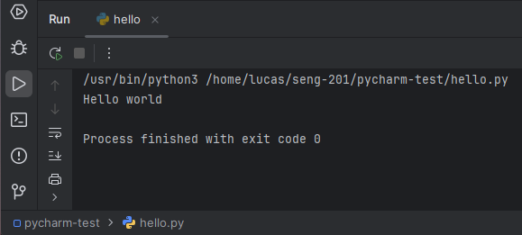 A screen shot of python running