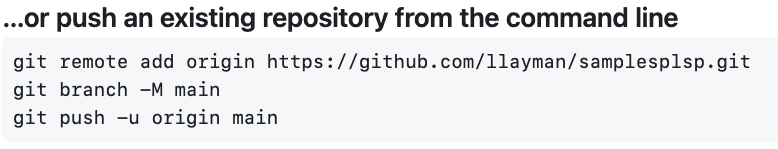 instructions to push an existing repo to github