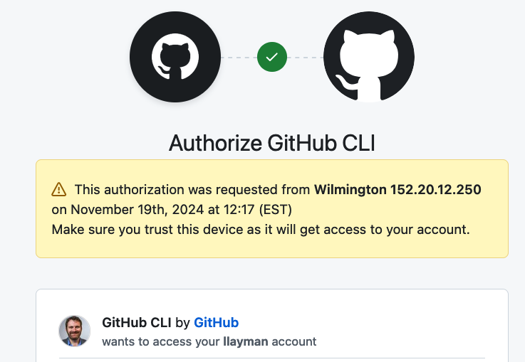 GitHub authorization screen