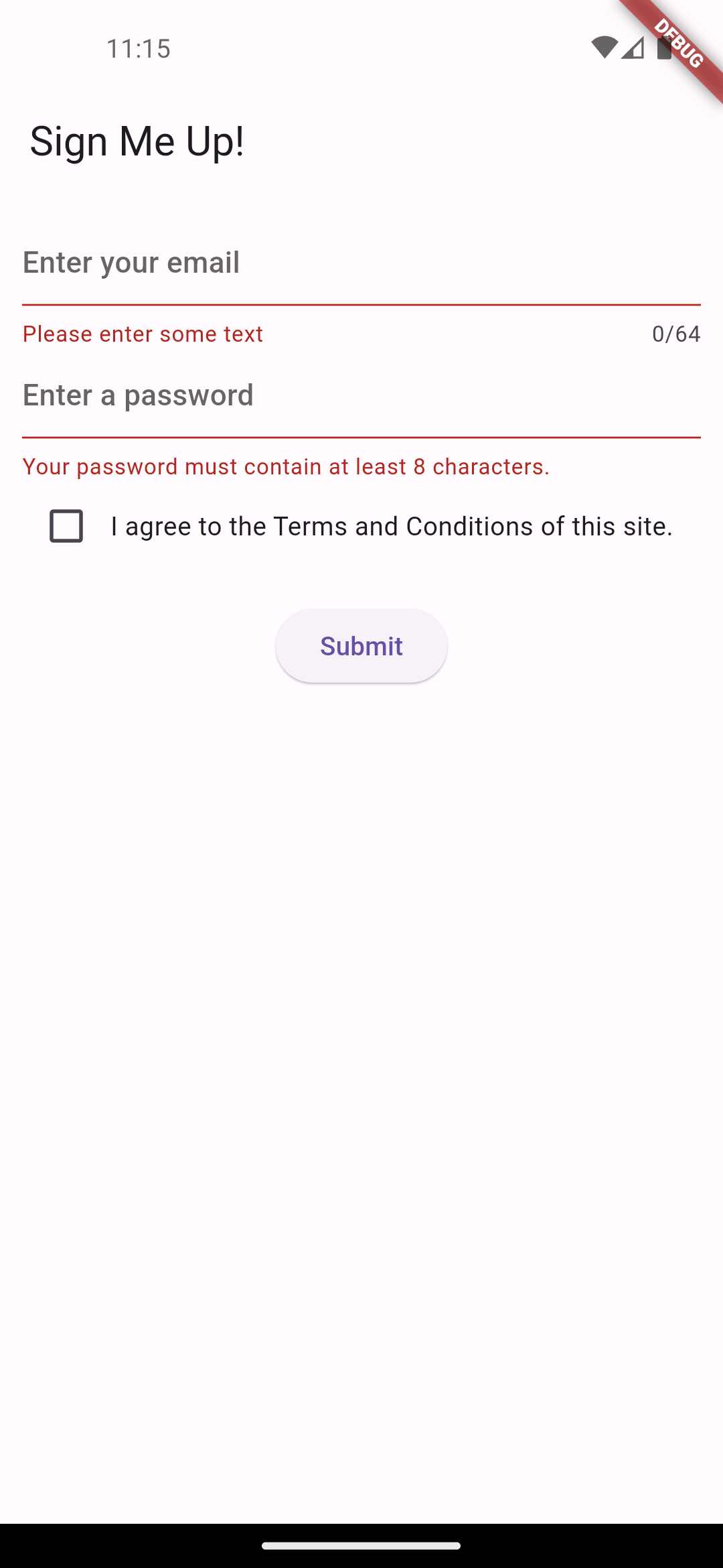 Form with validation