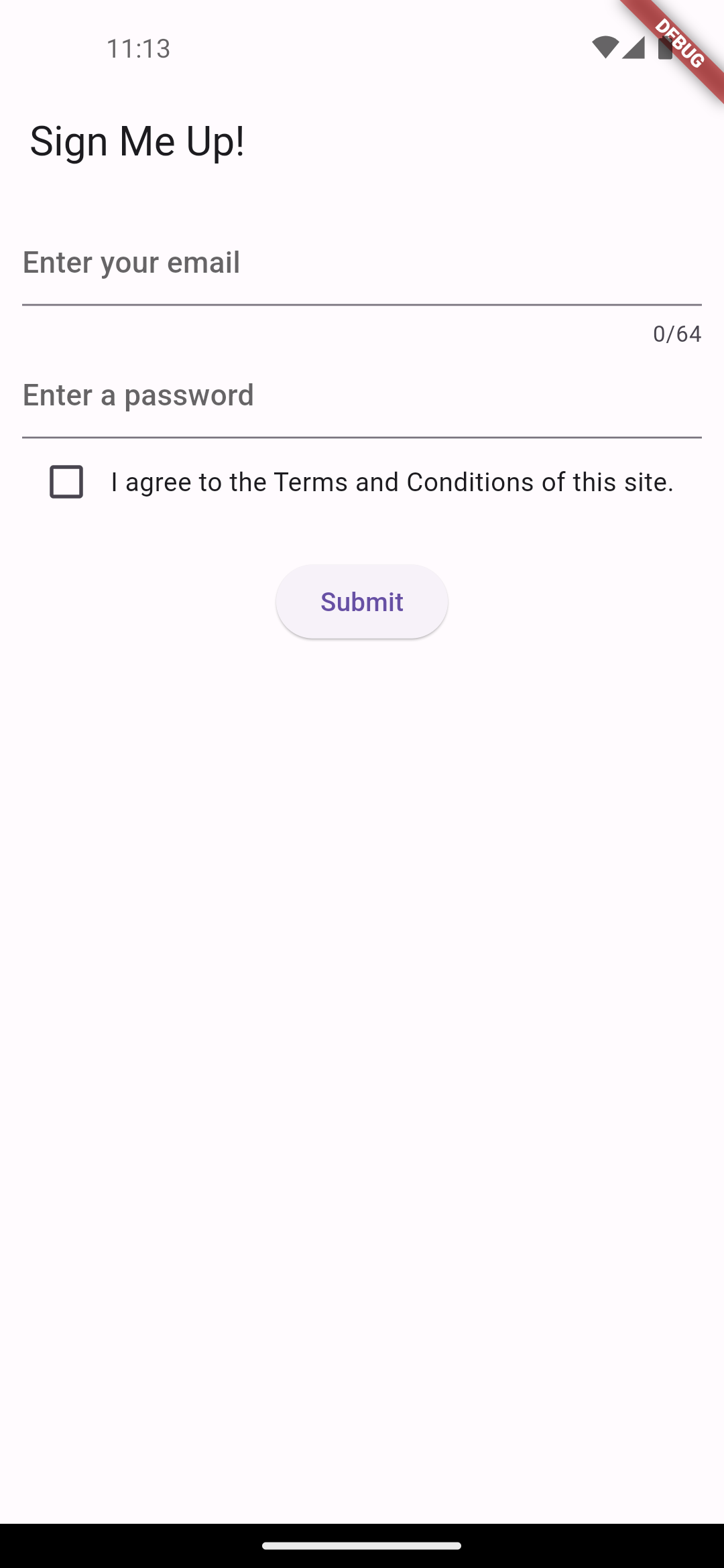 Simple signup form